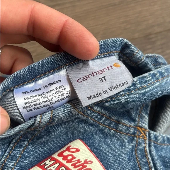 Blue Denim Overalls Carhartt 3T - Picture 5 of 5